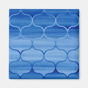 Imã Design geométrico azul pintado de Ogee