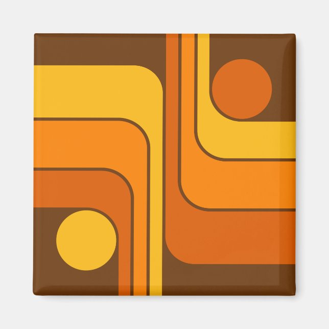 Imã Design Geométrico Retro Estilo MCM Anos 70 (Frente)