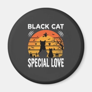 Imã Design Gótico de Amor Especial de Gato Preto no Ha