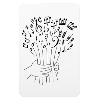 Ímã Design gráfico: flores de notas musicais -
