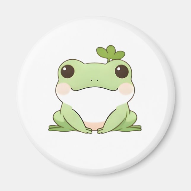 Imã Design Kawaii de Sapo Chibi Simples e Fofo (Frente)