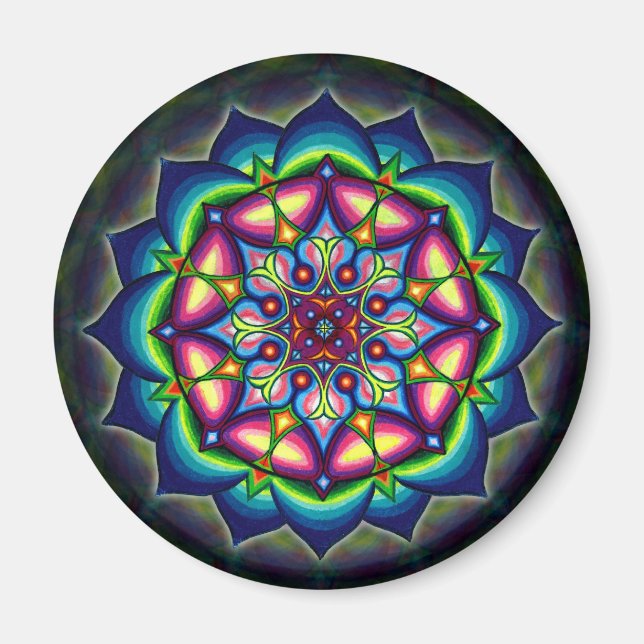 Imã Design Lotus Mandala Por Rizzi Day O Knight Design (Frente)