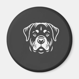 Imã Design Minimalista da Face do Rottweiler � Arte de