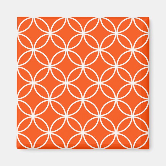 Imã Design Moderno Círculos Sobrepostos em Laranja (Frente)