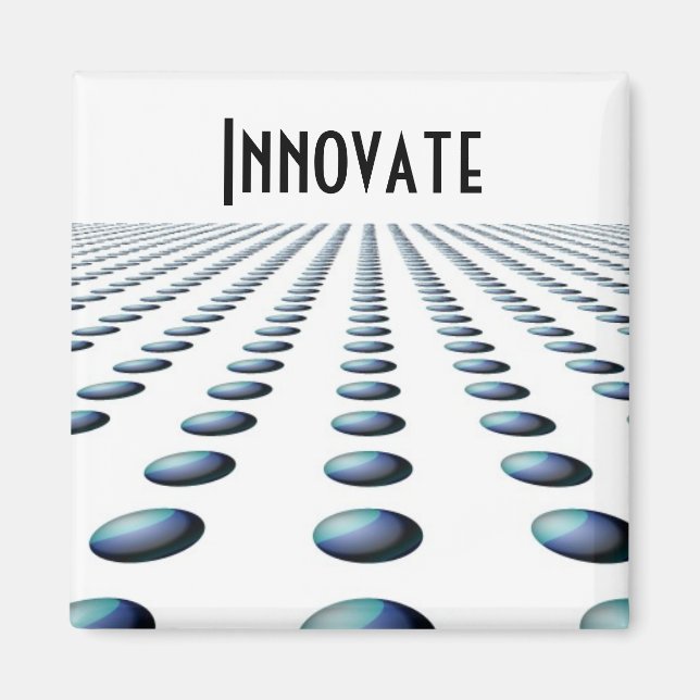 Imã Design Moderno com Padrão Azul - Inovar (Frente)