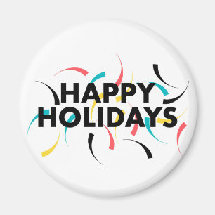 Imã design moderno e divertido de "Feliz Feriados"