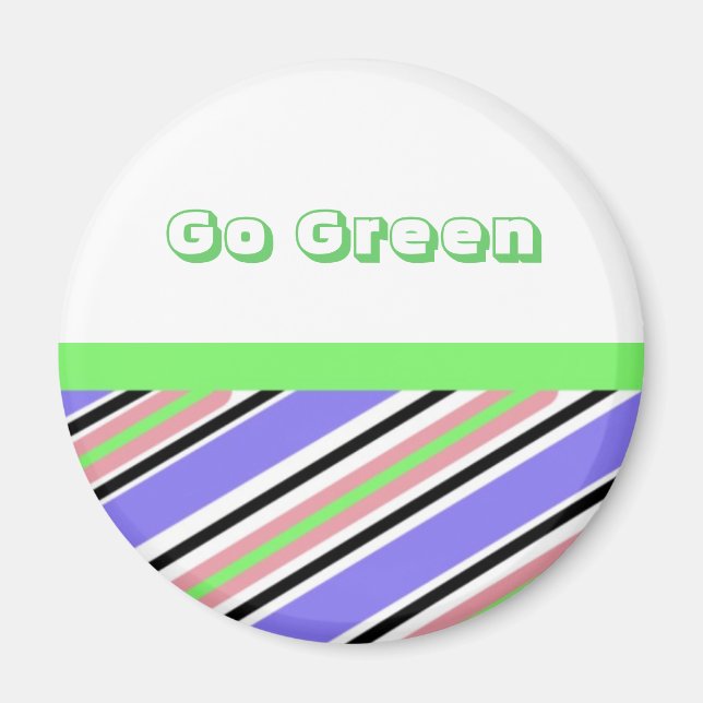 Imã Design Moderno Listras Vá Verde (Frente)