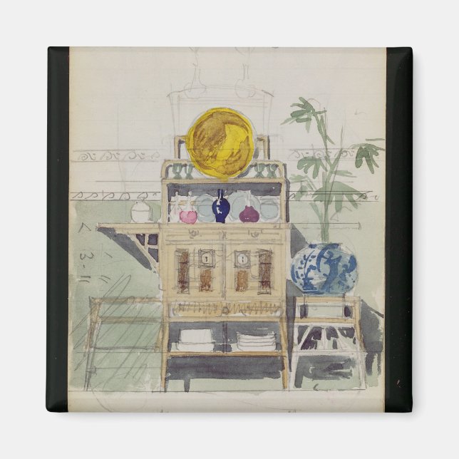 Imã Design para uma placa lateral, c.1860s-70s (c/c e  (Frente)