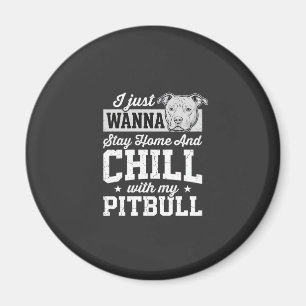 Imã Design Pitbull Fique em Casa e Relaxe