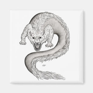 Imã Design preto e branco de Wolfdragon