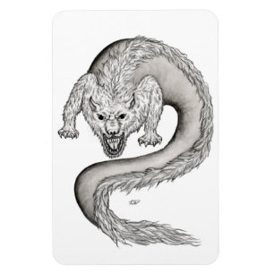Ímã Design preto e branco do Wolfdragon