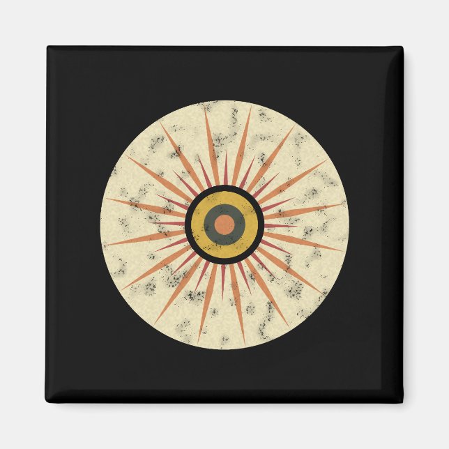 Imã Design Retro Boho Explosão Solar (Frente)
