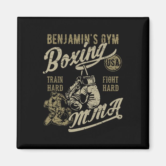 Imã Design Retro de Academia de Boxe Mma do Benjamin P (Frente)