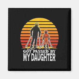 Imã Design Retrô De Esqui Divertido Minha Filha Me Ped