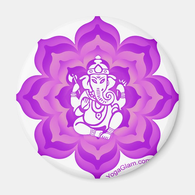 Imã Design roxo de Ganesh (Frente)