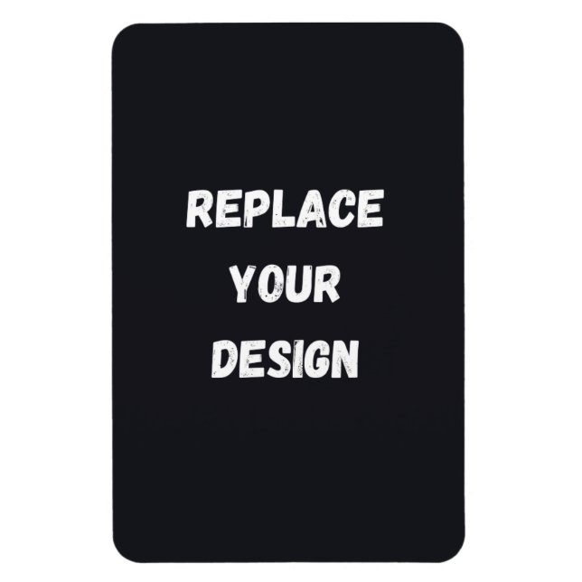 Ímã Design simples preto personalizado Adicionar foto  (Vertical)