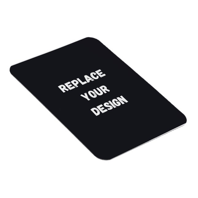 Ímã Design simples preto personalizado Adicionar foto  (Lado Direito)
