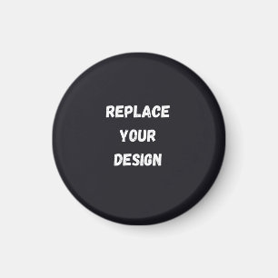 Imã Design simples preto personalizado Adicionar Foto