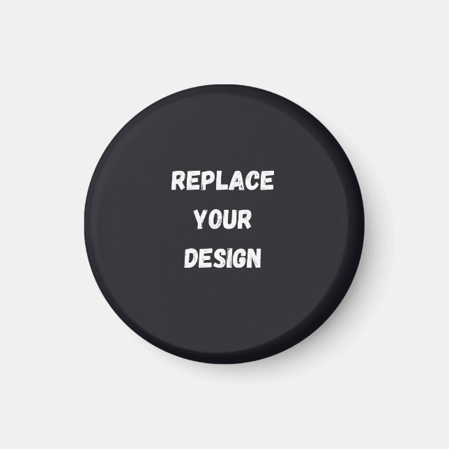 Imã Design simples preto personalizado Adicionar Foto  (Frente)