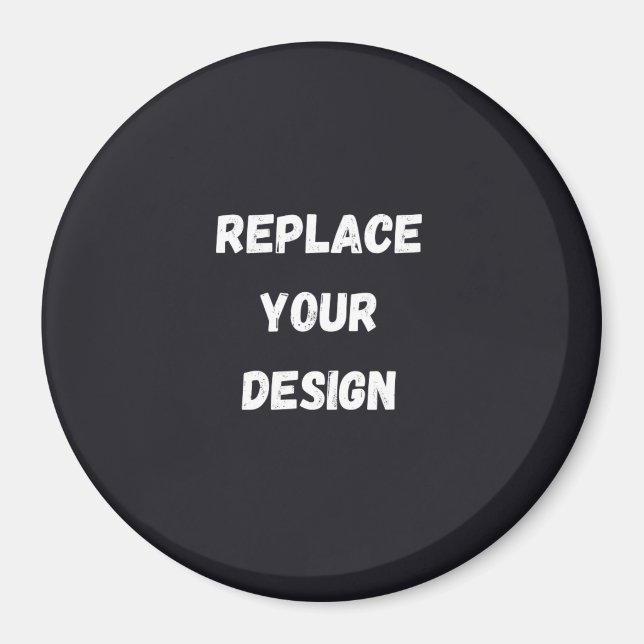 Imã Design simples preto personalizado Adicionar Foto  (Frente)