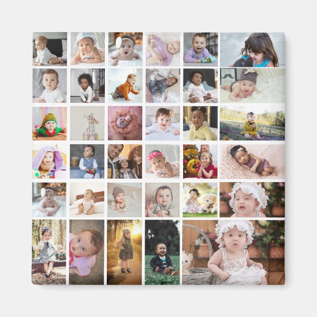 Imã Design Sua Própria Colagem de Fotos 35 (Frente)