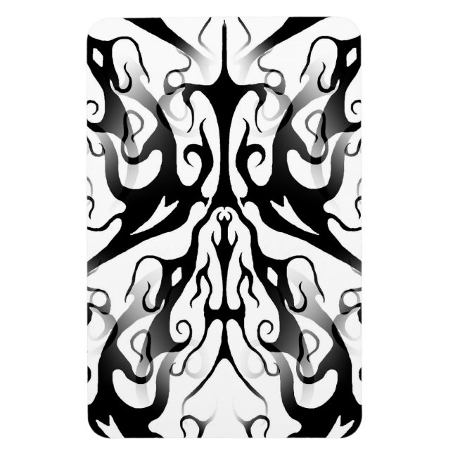 Ímã Design Tribal Face em Fogo e Chamas (Vertical)