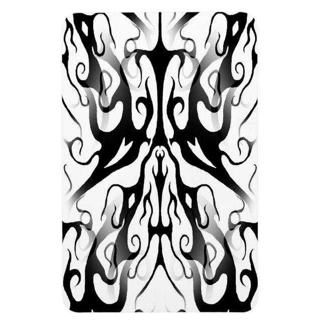 Ímã Design Tribal Face em Fogo e Chamas (Vertical)