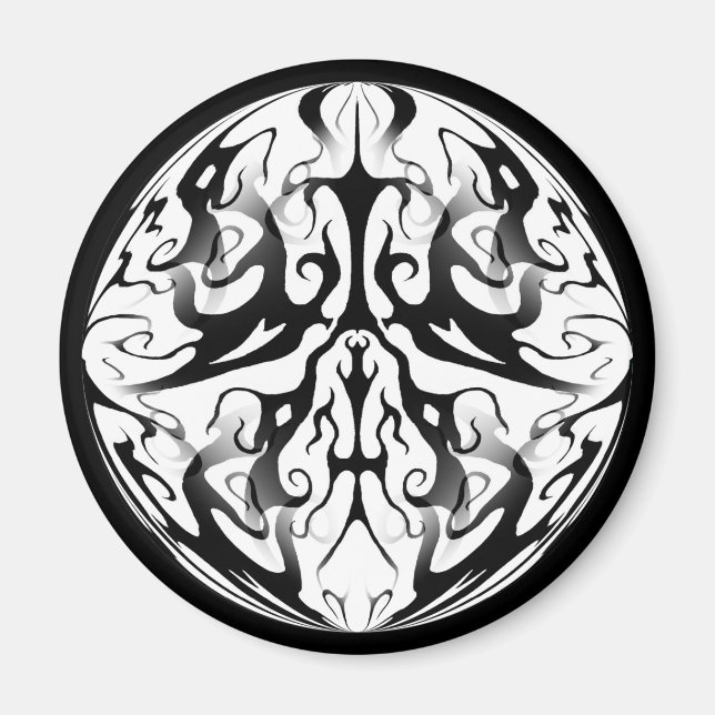 Imã Design Tribal Face em Fogo e Chamas (Frente)