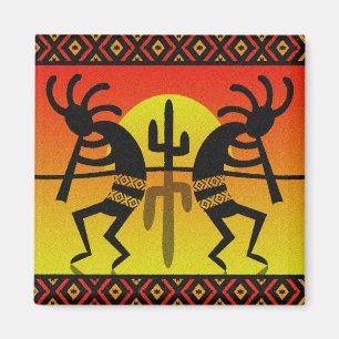Imã Design Tribal Kokopelli Cactus