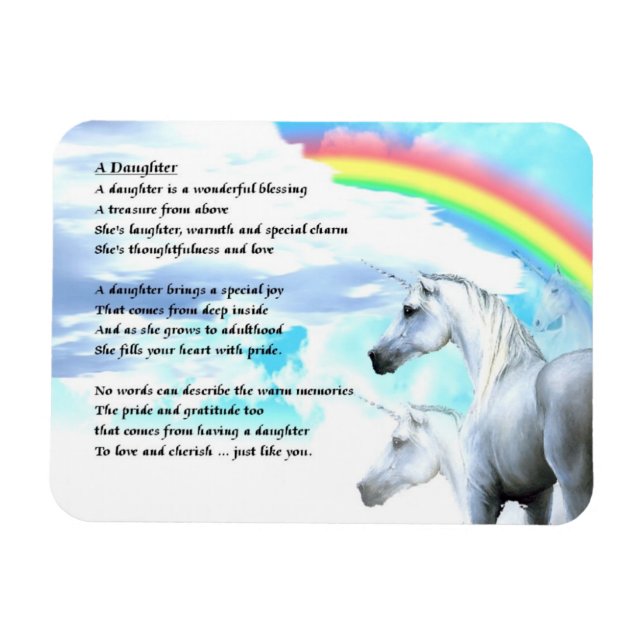 Ímã Design Unicorn - filha Poem Magnet (Horizontal)