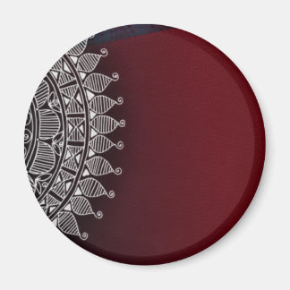 Imã Design vermelho escuro e prateado