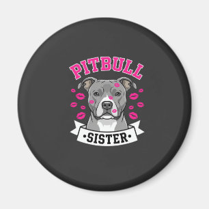 Imã Design Vetorial de Amante de Cachorro Irmã Pitbull