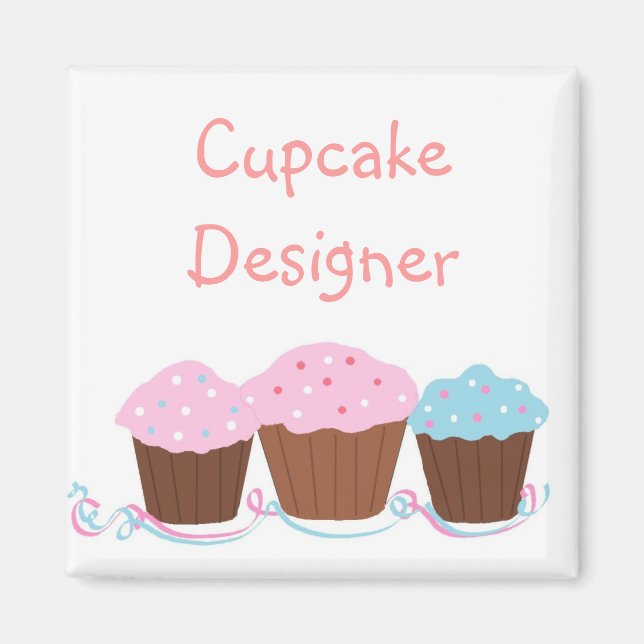 Imã Designer de Cupcake (Frente)