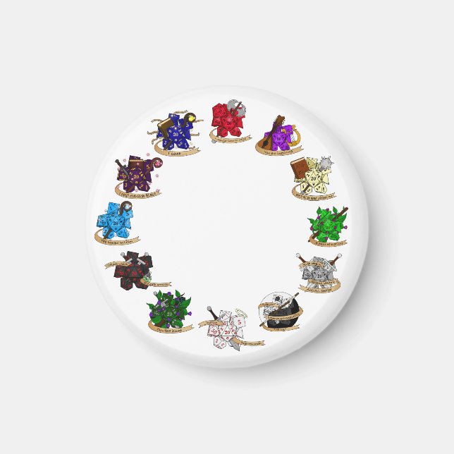 Imã Designs de gelo da classe Dungeons e Dragon (Frente)