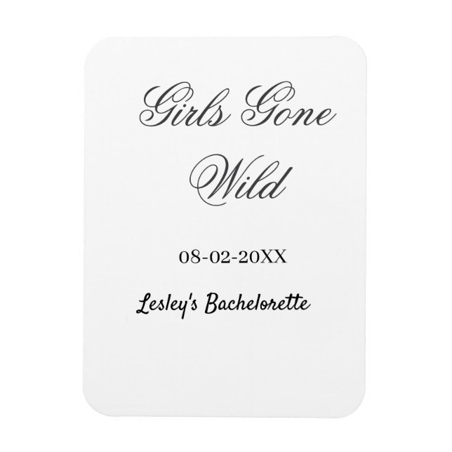 Ímã Despedida de solteira Girls Gone wild nome data no (Vertical)