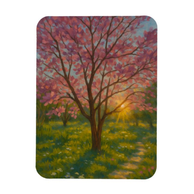 Ímã Despertar primavera - Paisagem de Árvore em Sangue (Vertical)