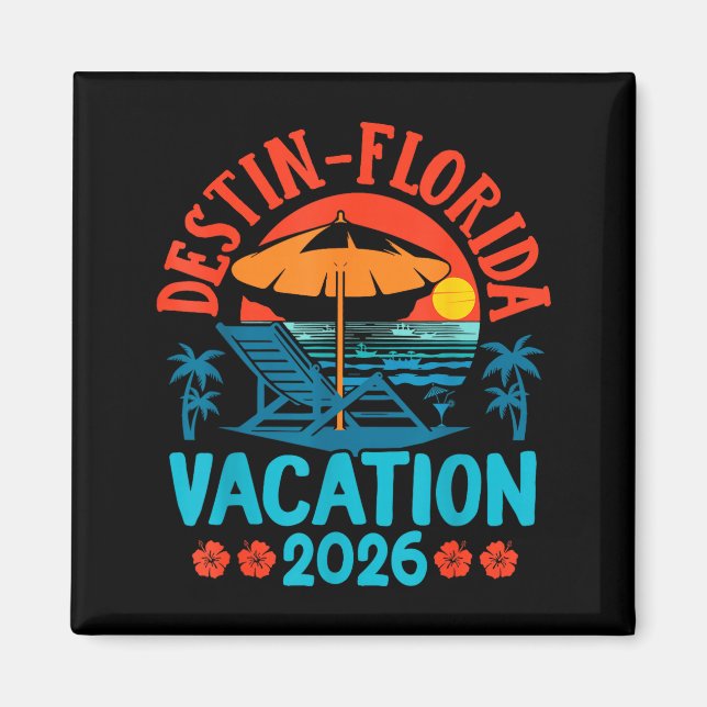 Imã Destin Florida 2026 Family Vacation Beach Summer V (Frente)