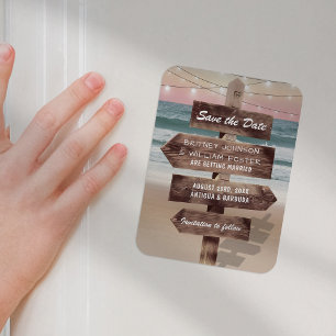 Ímã Destino de Casamento Tropical Salve a Data