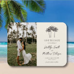 Ímã Destino Minimalista Da Árvore Palm Salvar A Data<br><div class="desc">Imã salve a data de Casamento de Destino Minimalista da Palm Tree Ivory. Celebre seu dia especial com este elegante e belo design de convite para casamento para embelezar sua ocasião especial. Todos os textos estão pré-organizados para que você personalize fácil e rapidamente com seus próprios detalhes.</div>