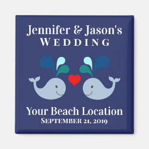 Imã Destino tropical Wedding da praia da baleia bonito