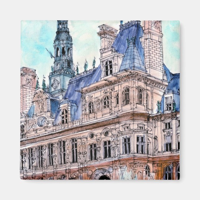 Imã Destinos | Watercolor Rustic Hotel de Ville (Frente)