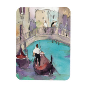 Ímã Destinos   Watercolor Venice Gondola Ride