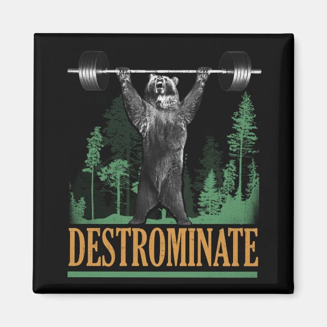 Imã Destrominar - Urso - Engraçado Workout Inspiracion (Frente)