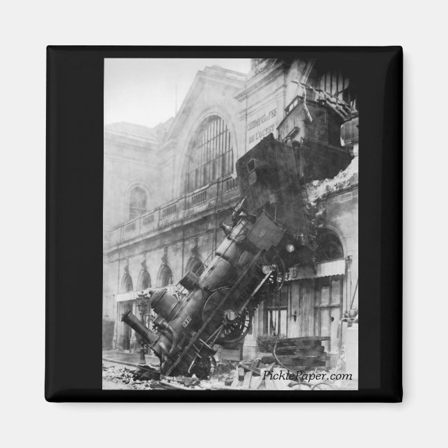 Imã Destruição de comboios em Montparnasse 1895 Magnet (Frente)