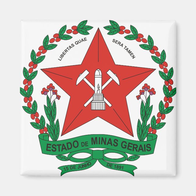 Imã Detalhe da Casaco de Armas de Minas Gerais (Frente)