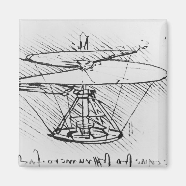 Imã Detalhe de uma design para uma máquina voadora, c. (Frente)