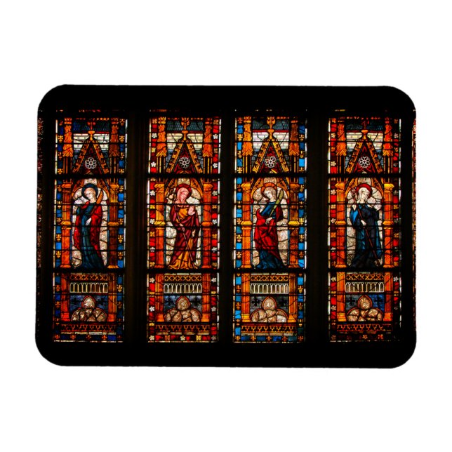 Ímã Detalhe de vidro retido, Catedral de Troyes (Horizontal)