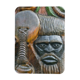 Ímã Detalhe do polo totem Kanak, Noumea, Novo
