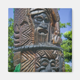 Imã Detalhe do poste totêmico Kanak, Noumea, Nova 2