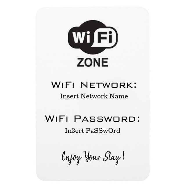 Ímã detalhes da senha da zona wifi (Vertical)